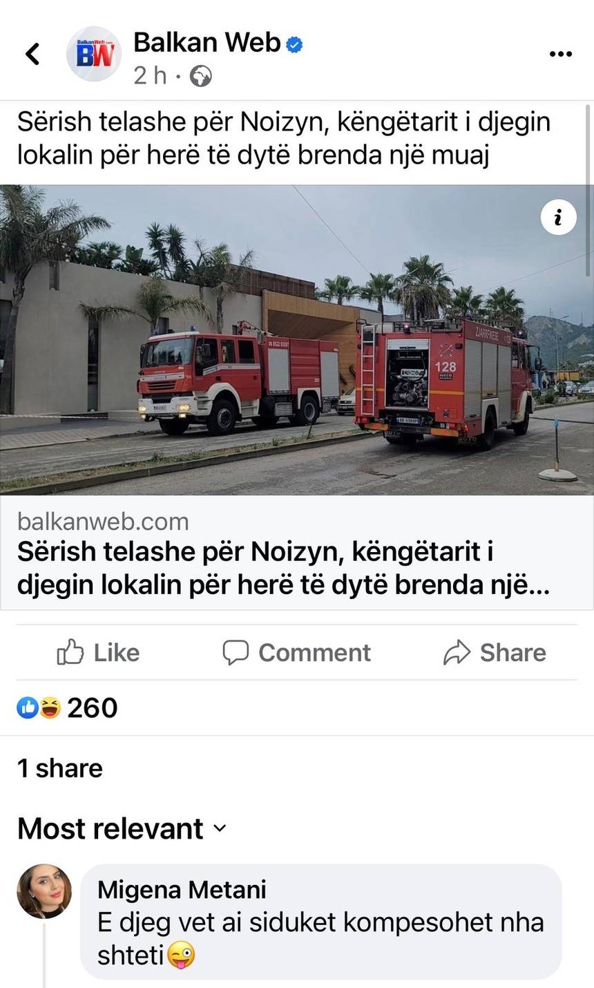 Digjet përsëri lokali i Noizyt: komentohet për zjarr të qëllimshëm për të përfituar sigurimet 2 5CDE547B 1C96 464C BD2E E46C24A5111F