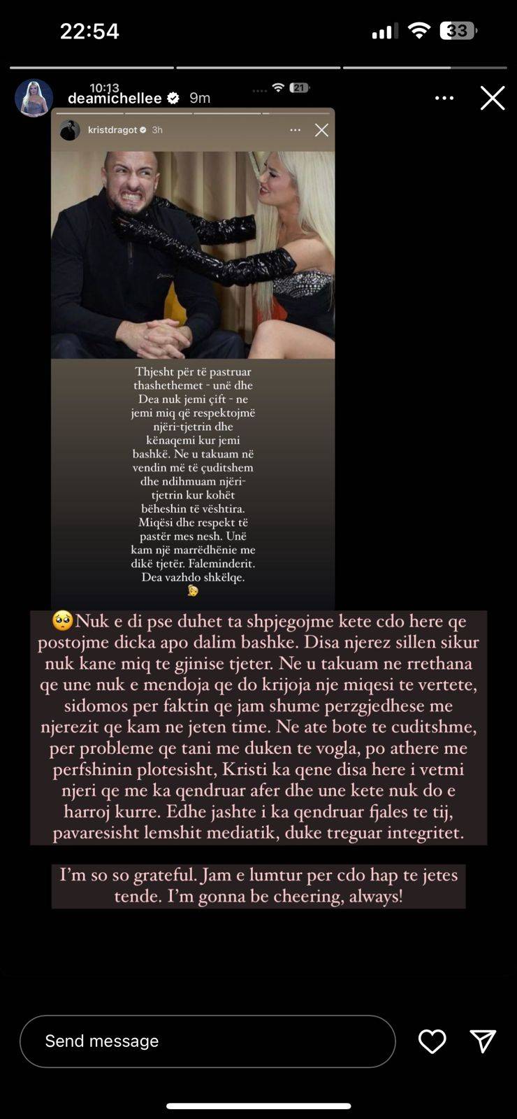 Dea Mishel dhe Krist Dragoti sqarojnë për herë të fundit marrëdhënien e tyre! 1 E675F820 B935 4D56 9B68 F17E8326B237