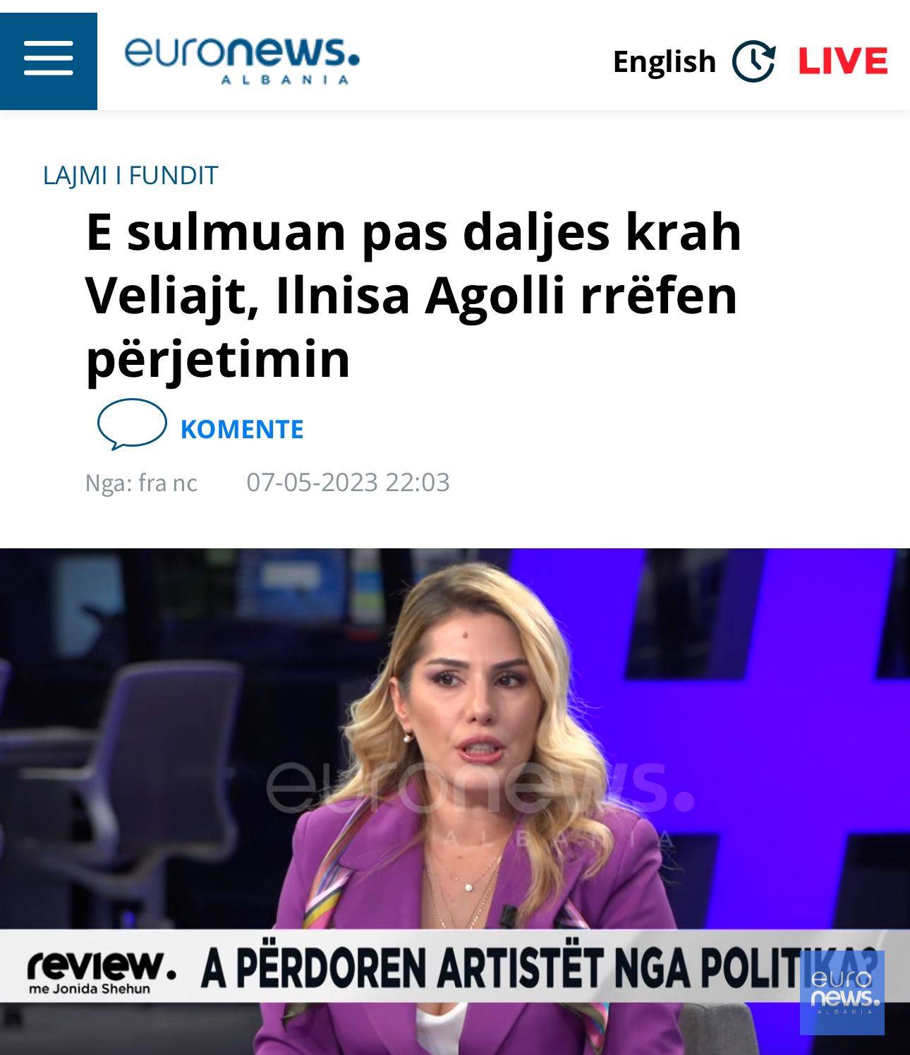Gazetari Elvi Fundo: Qëndron Erion Veliaj pas daljes së Eglës nga Big Brother VIP Albania 2 84182A17 1711 4BBC B755 1F06ADE167B3