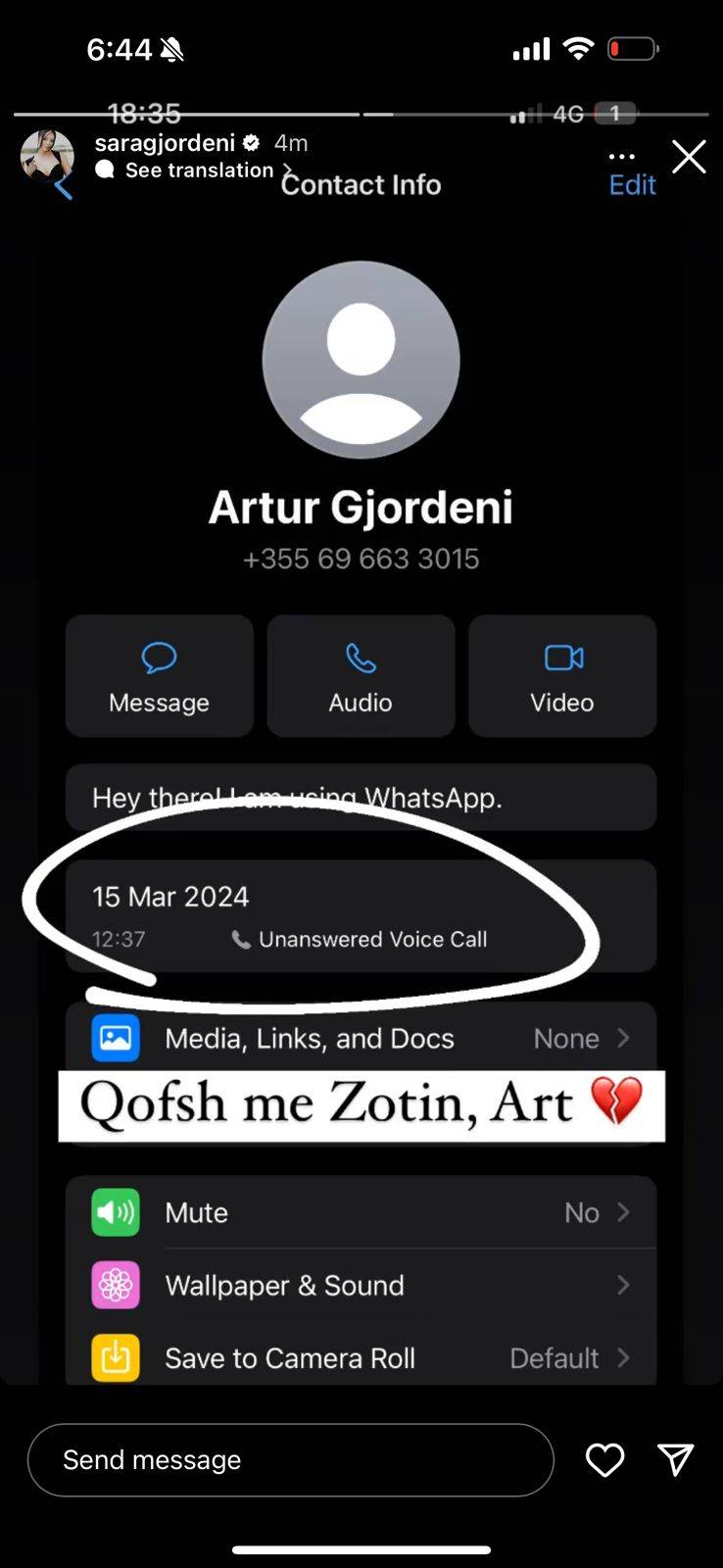 Sara Gjordeni mesazh prekës për babain e saj që u nda sot nga jeta 1 5A1FD537 E489 4447 BA20 601579C89195