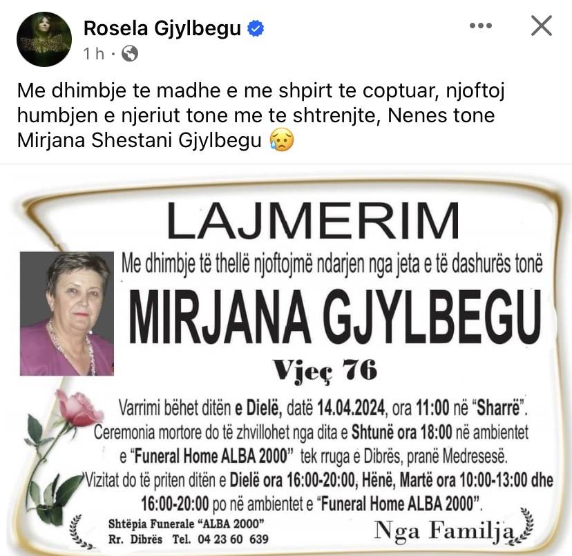 Këngëtarja shqiptare jep lajmin e trishtë, humb nënën! 1 9C30E420 291B 4ABF A1B5 7B3160AA2CBE