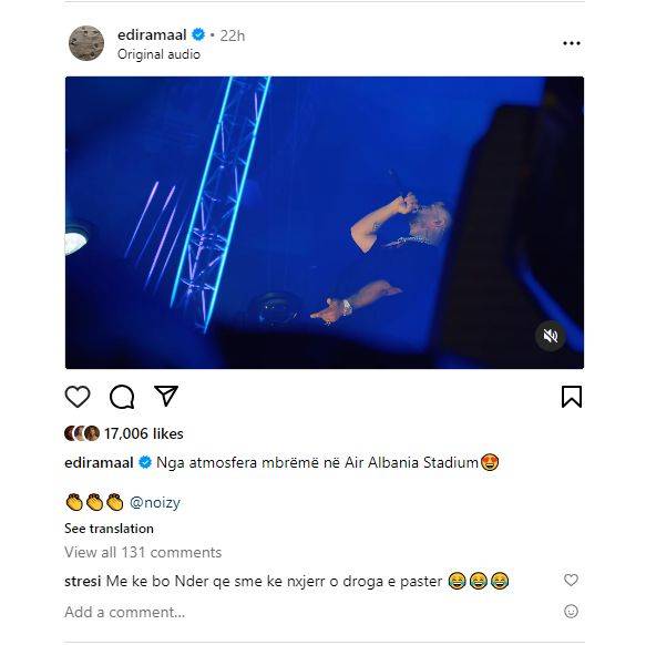 Edi Rama poston video nga koncerti Noizyt, Stresi i kujton drogën e pastër 1 E0B00196 AB6B 4C75 A4AA E7873F2DC5B0