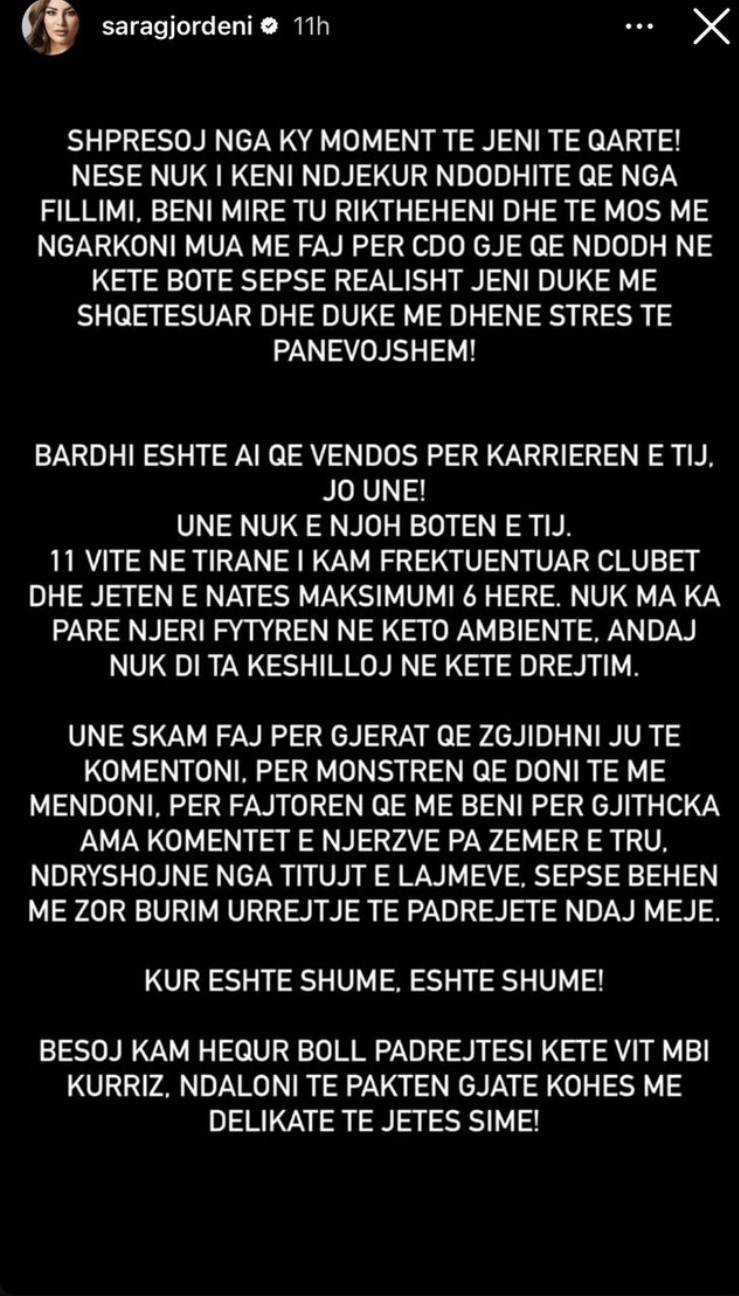 Sara ishte shkaku i zënkës mes Bardhit dhe menaxherit, reagon ajo; U shokova 1 362106F7 398F 4AE2 B43E F632049CB7E8