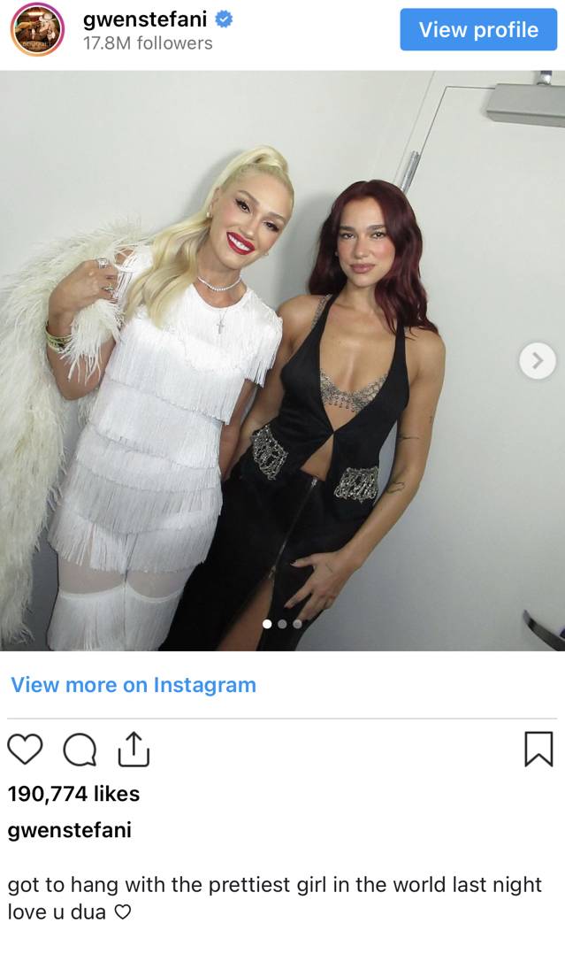 Gwen Stefani për Dua Lipën: Vajza më e bukur në botë 1 9FC6F1B7 1F24 4DE5 B6F4 0A4832052F15