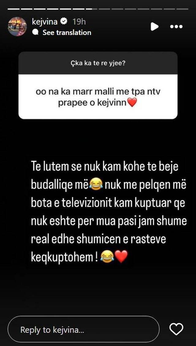 Kejvina Kthella zbulon arsyen e largimit nga ekrani 1 BEAB40AA 5090 44CA A7C1 F06C86604B2A