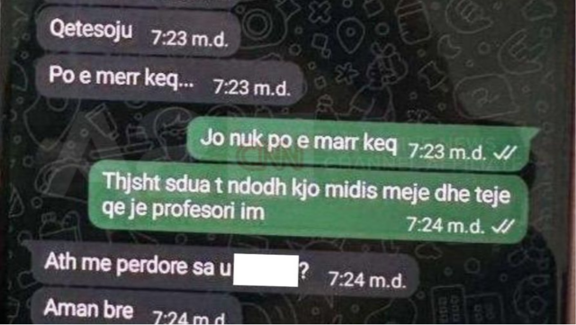 Dalin bisedat e profesorit me nxënsen 14 vjeçare në Korçë 3 D3EC0D36 F809 48A1 AE83 AB0C7A2DB154