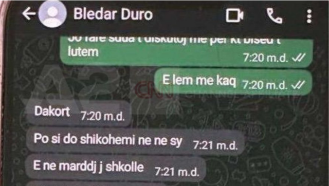 Dalin bisedat e profesorit me nxënsen 14 vjeçare në Korçë 1 F8AA74A6 C61F 4D5C 87EA 7CAC4C4D1E56