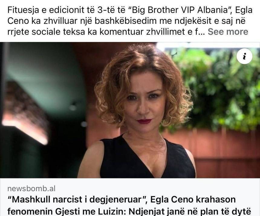 E vërteta e deklaratës të Egla Cenos, për Gjestin dhe Luizin. Fjalët "toksik", "mashtrues" dhe "narcist" janë të komentuesve jo të fitueses së BB VIP Albania 3 3 14774c93 916a 48f2 add3 8a2b9d278594