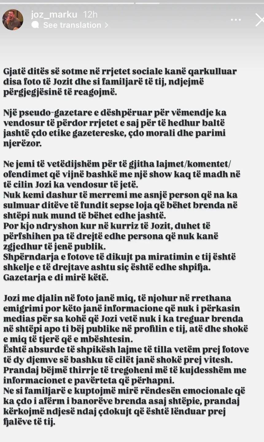Pas deklaratave të gazetares se Jozi është gay:Reagon familja e banorit 1 IMG 3040