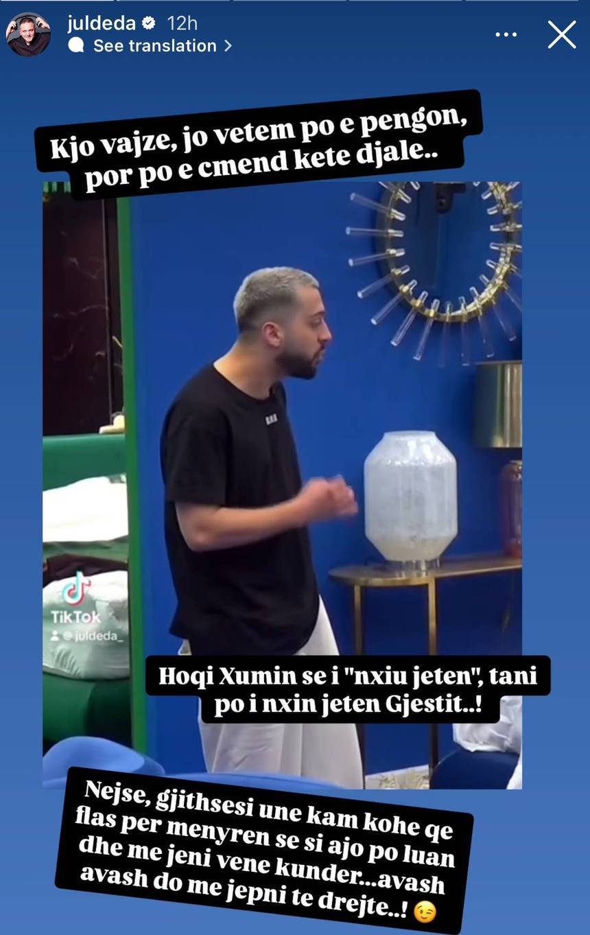 Juli komenton banoren:Egli hoqi Xumin se i nxiu jetën,tani po i nxin jetën Gjestit 1 IMG 3574