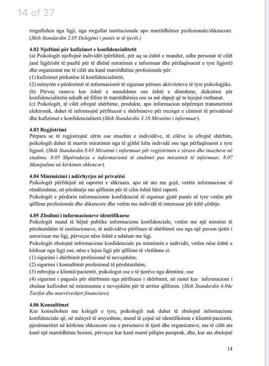 Publikohet historia Rizartës, Produksioni BB VIP thyen rregullat e Kodit Etik nga Urdhri i Psikologut 1 1765ab7f a613 40ab 9498 3a3cd90d7573