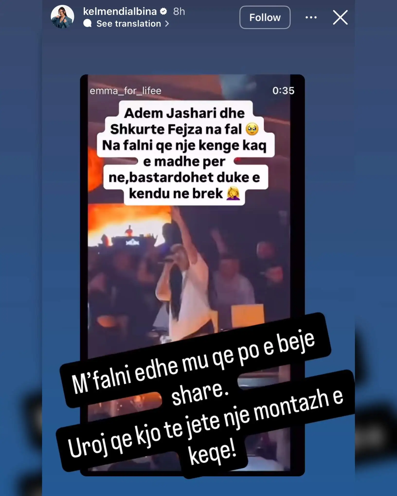 Albina Kelmendi i sulet Eglit për veshjen teksa këndonte “Mora fjalë” 1 IMG 0085