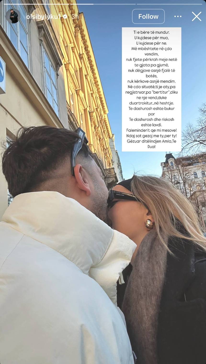 Olsi Bylyku dedikim romantik për partneren: “Të dashurosh dhe të rrezikosh është lavdi” 1 IMG 0687