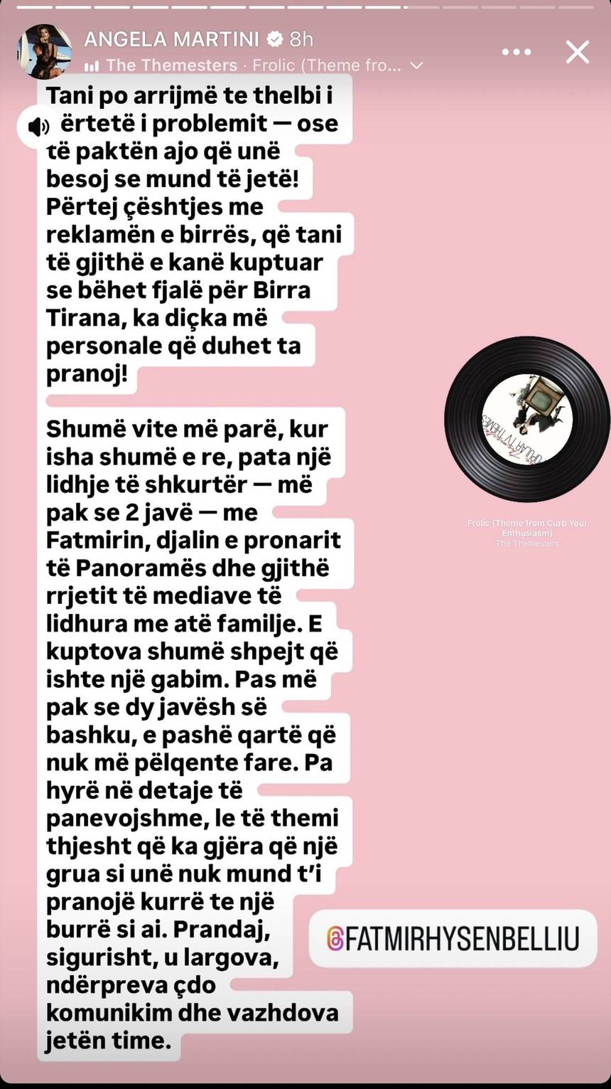 Si nisi, vazhdon dhe si do perfundoje telenovela Angela Martini dhe Oni Hysenbelliu ? 1 IMG 3475
