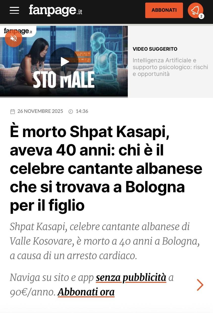 Nga Fanpage.it deri tek mediat prestigjoze në amerikë, pasqyrojnë ndarjen nga jeta të Shpat Kasapit 2 IMG 7238
