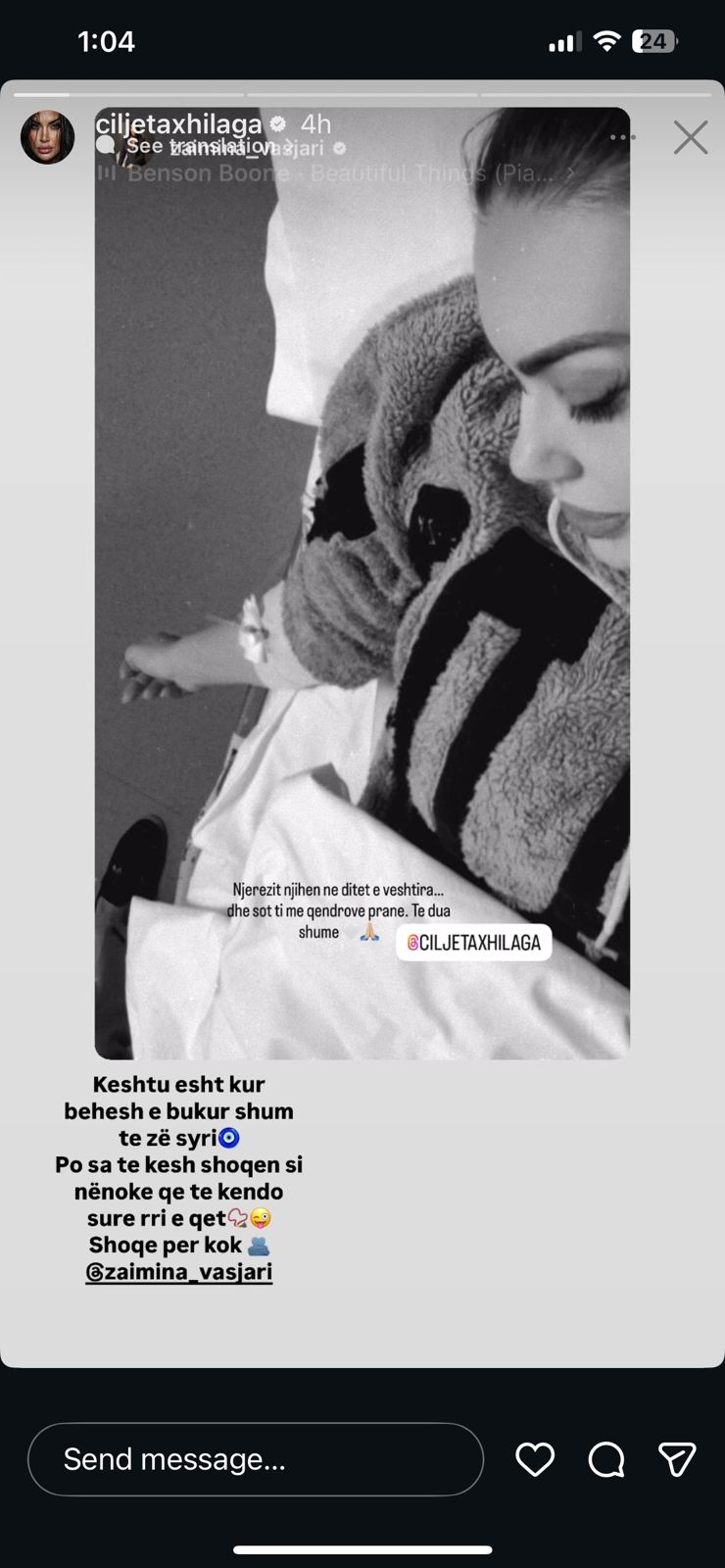 Në krah të Zajminës në ditë të vështira, mesazhi prekës mes dy mikeshave 2 f650f3dd a0b6 4f32 81aa 8cfb04dcebeb